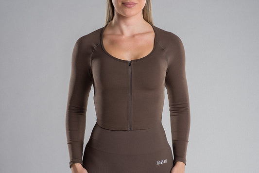 Zip Seamless Crop Top